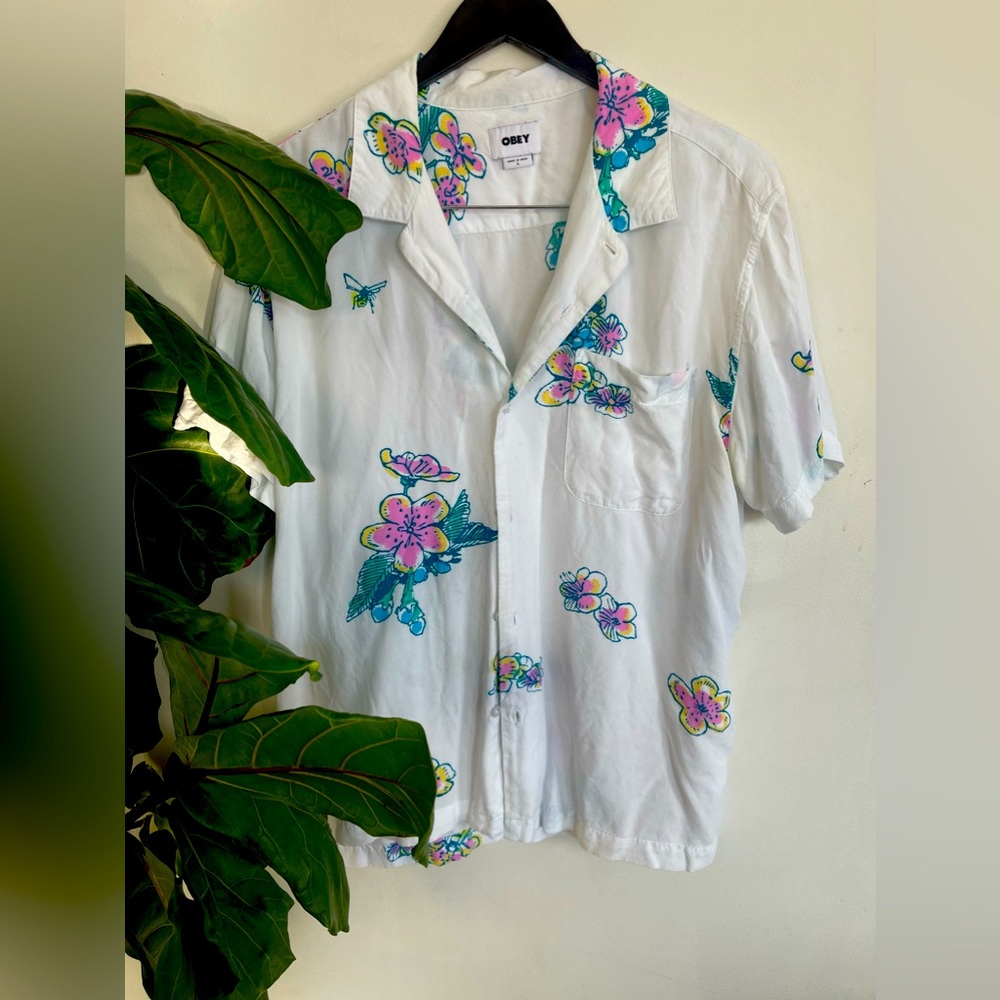 OBEY Floral Summer Button up